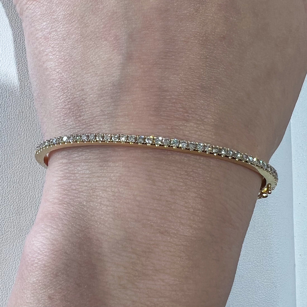 14K Yellow Gold Diamond Bangle