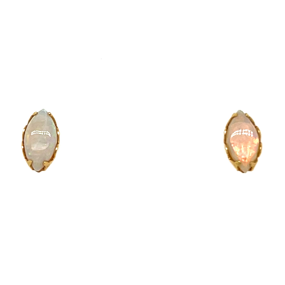 ESTATE 14K Yellow Gold & Opal Studs