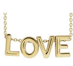 14K Gold LOVE Necklace
