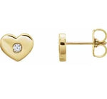 14K Diamond Heart Earrings