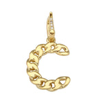 14K Yellow Gold Chain and Diamond Initial Necklace