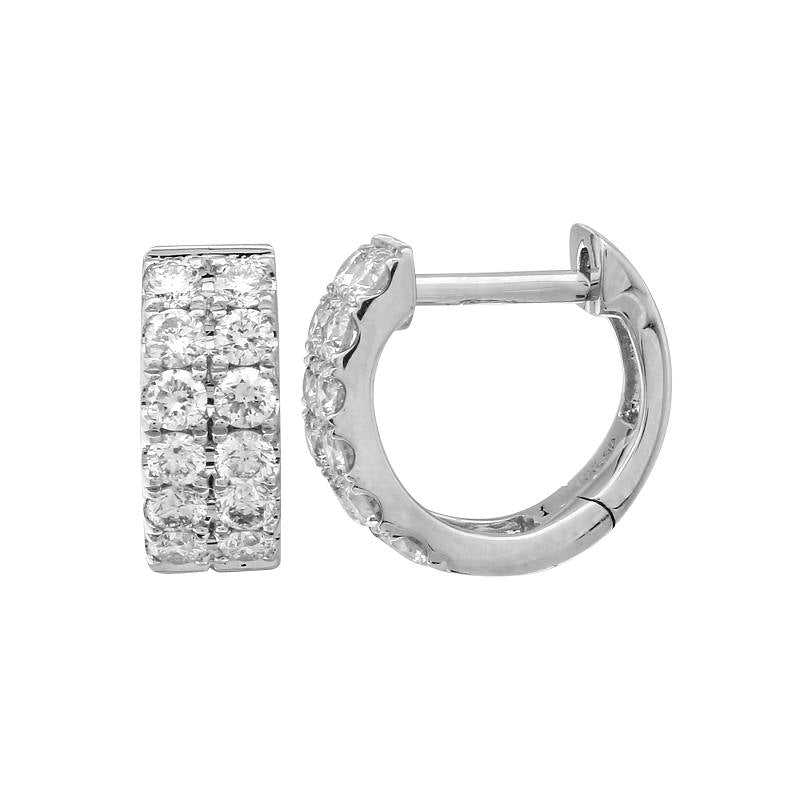 14KT GOLD SMALL DIAMOND HUGGIE EARRING – Jewels by Joanne