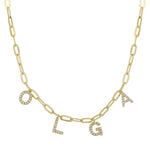 14K Yellow Gold Name Paper Clip Necklace