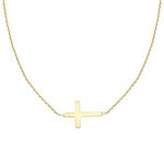 14K Gold Horizontal Mini Cross