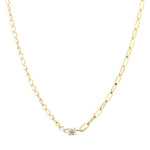 14K Yellow Gold Mixed Chain Diamond Necklace