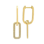 14K Yellow Gold Diamond Link Earrings