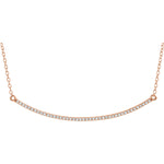 14K Gold Curved Diamond Bar Necklace
