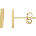 14K Gold Mini Bar Earrings