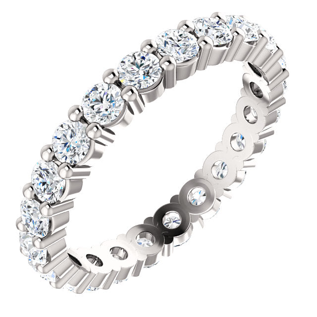 1.35ct 14k Low Profile Diamond Eternity Band with Shared Prongs