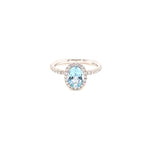 Oval and Diamond Aquamarine Ring