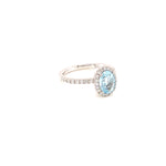 Oval and Diamond Aquamarine Ring