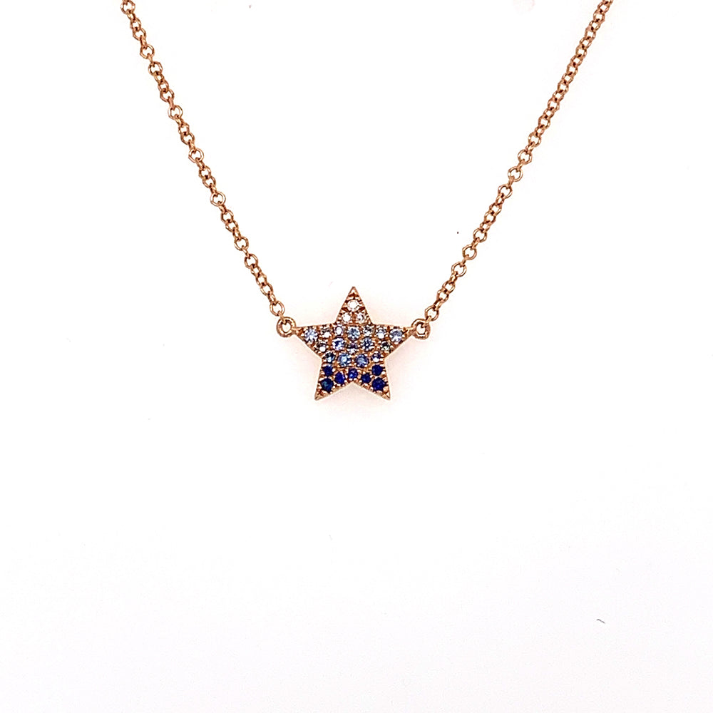 Ombre Blue Sapphire Star Necklace