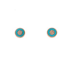 Turquoise and Diamond Cluster Earrings