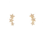 14K Yellow Gold Graduated Diamond Star Earrings