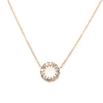 14K Yellow Gold and Diamond Open Disc Necklace