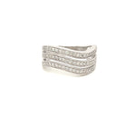 ESTATE 14K White Gold Diamond Wave Ring