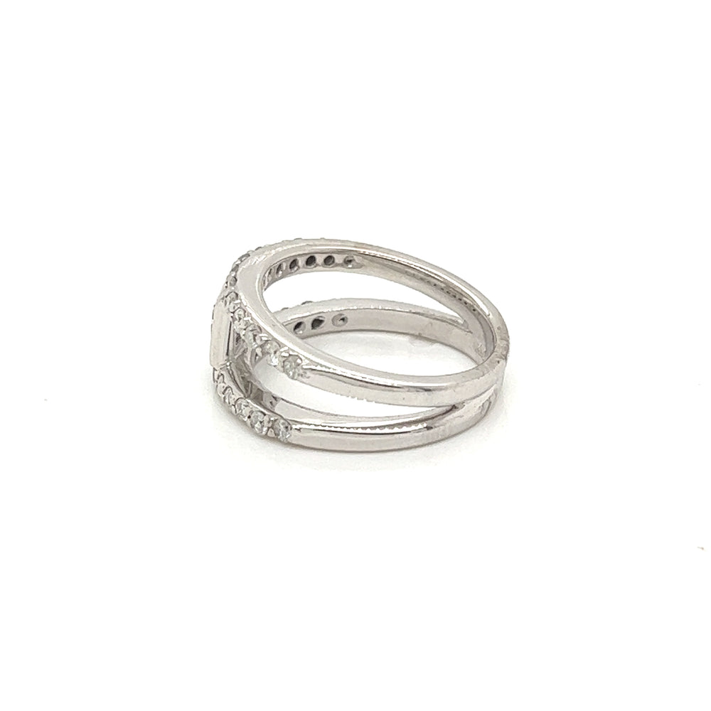 ESTATE 14K White Gold 1.0CTW Princess Cut Diamond Engagement Ring