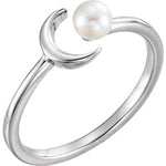 Pearl and Crescent Ring