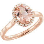 Oval Morganite and Rose Gold Ring