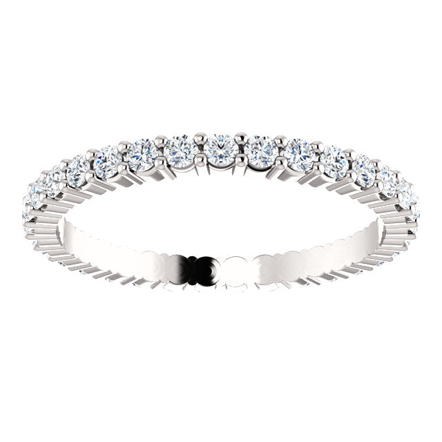 5/8ct 14k Low Profile Diamond Eternity Band with Shared Prongs