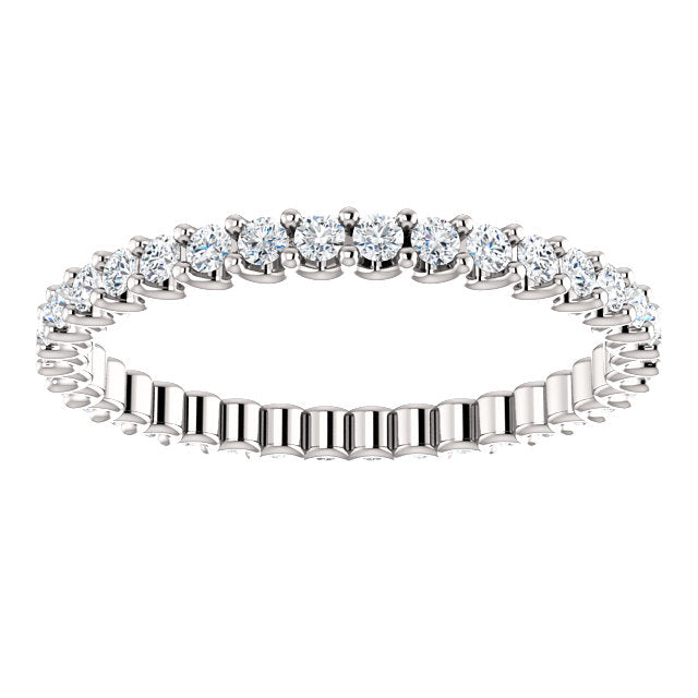 5/8ct 14k Diamond Eternity Band with Scalloped Style Shared Prongs