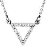 14K Gold Diamond Triangle Necklace