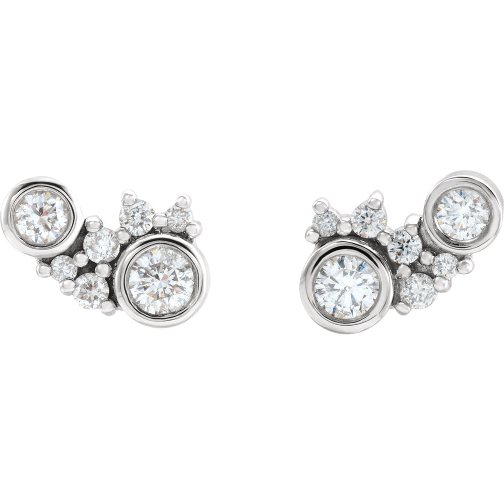 Diamond Scatter Cluster Earrings