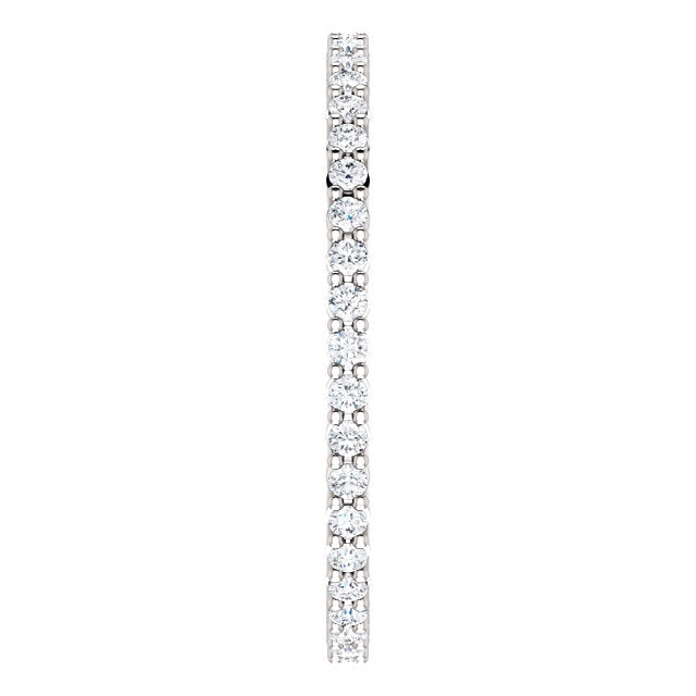 14k Low Profile Diamond Eternity Band with Shared Prongs