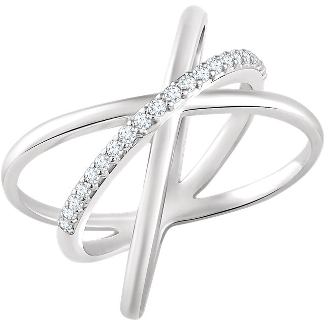 Triple Criss-Cross Diamond Ring