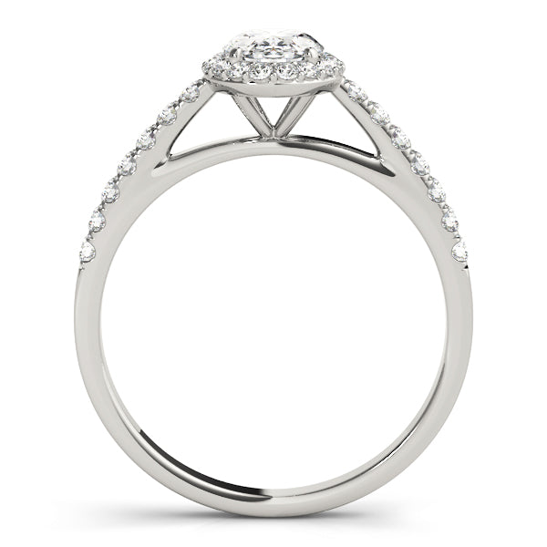 Brook: Oval Cut Diamond Halo Engagement Ring