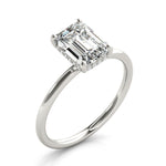 Lucy: Hidden Halo Emerald Cut Diamond Engagement Ring