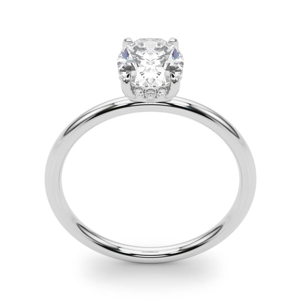 Lucy: Hidden Halo Oval Diamond Engagement Ring