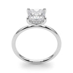 Lucy: Hidden Halo Princess Cut Diamond Engagement Ring-14k White Gold with 0.45 Carat Princess Diamond