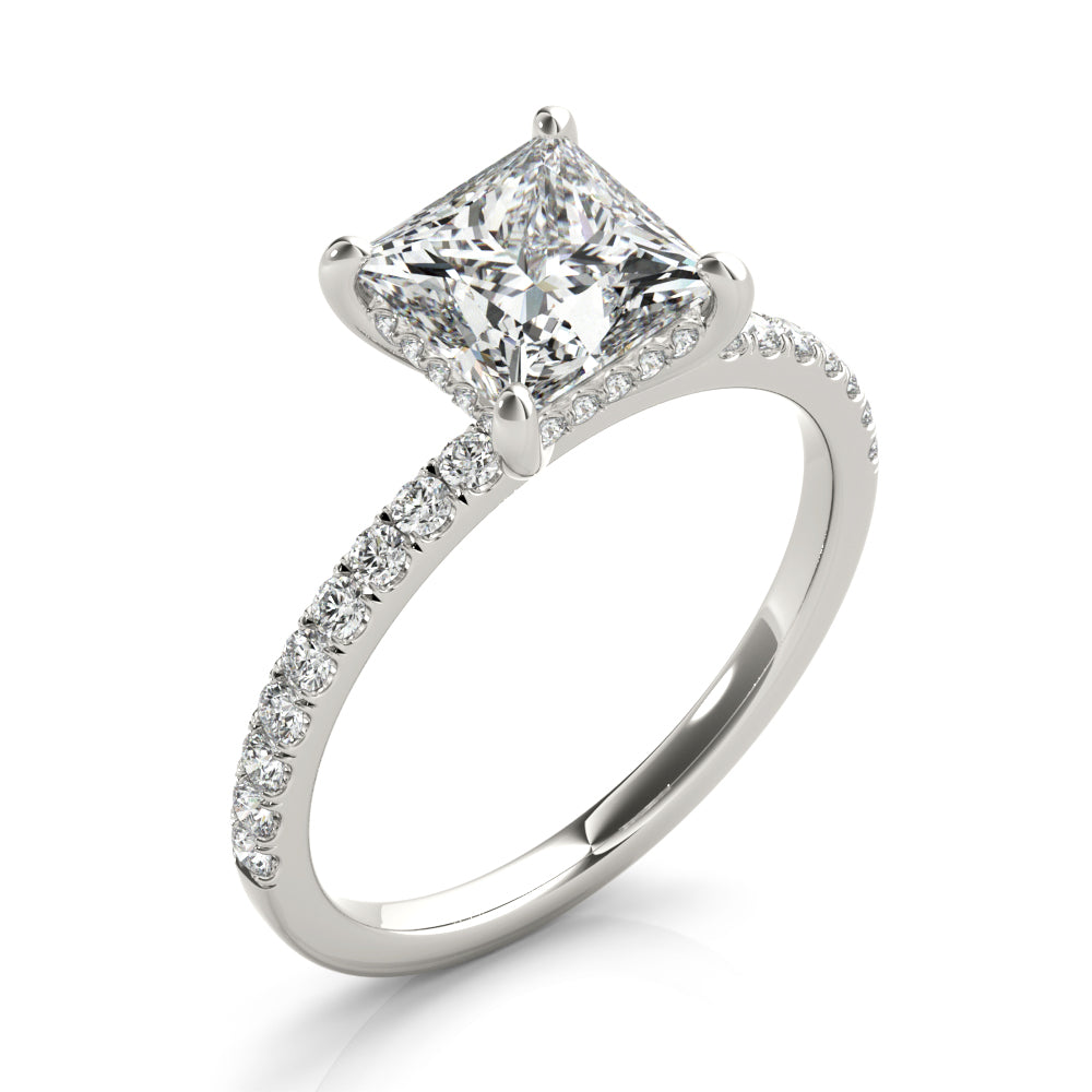 Lindsey: Hidden Halo Princess Cut Diamond Engagement Ring