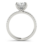 Lindsey: Hidden Halo Princess Cut Diamond Engagement Ring-14k White Gold with 1.57 Carat Pear Diamond