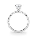 Julie: Round Brilliant Cut Vintage Diamond Engagement Ring with Side Stones