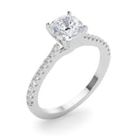 Marigold: Cushion Brilliant Cut Diamond Engagement Ring with Side Stones