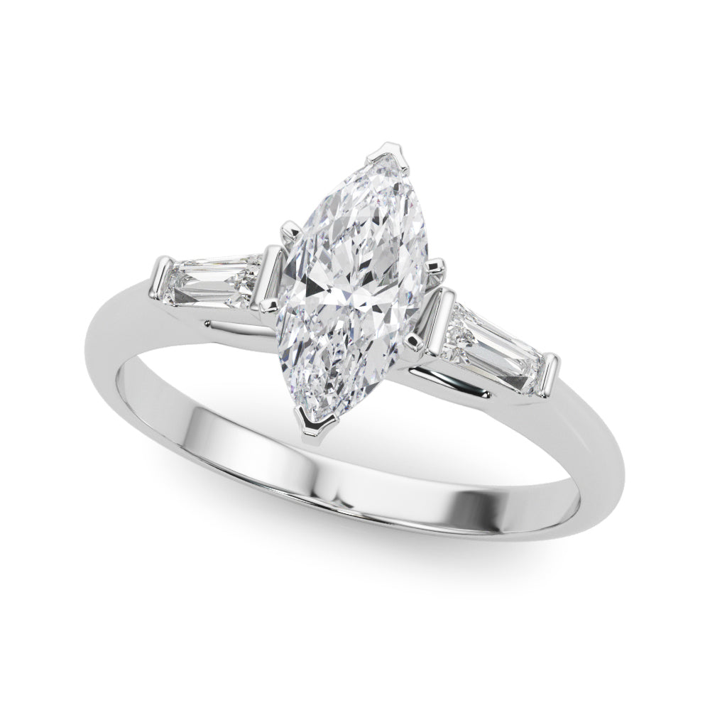 Marquise cut diamond with baguettes Clearance