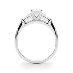 Bridget: Oval Cut Three Stone Diamond Engagement Ring with Tapered Baguettes