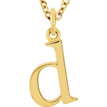 Lowercase Block Initial Necklace