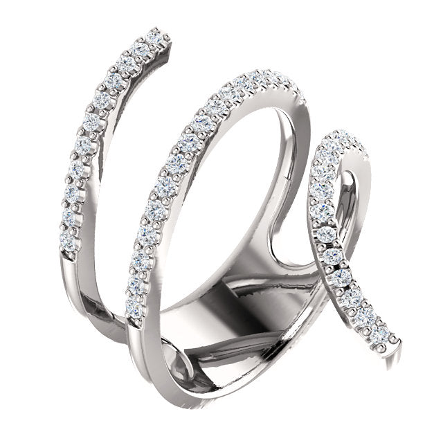 Diamond Triple Coil Ring