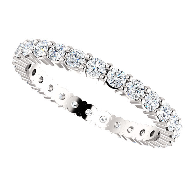 3/4ct 14k Low Profile Diamond Eternity Band with Shared Prongs