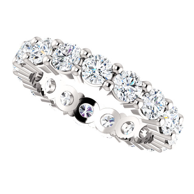 2.55ct 14k Low Profile Diamond Eternity Band with Shared Prongs