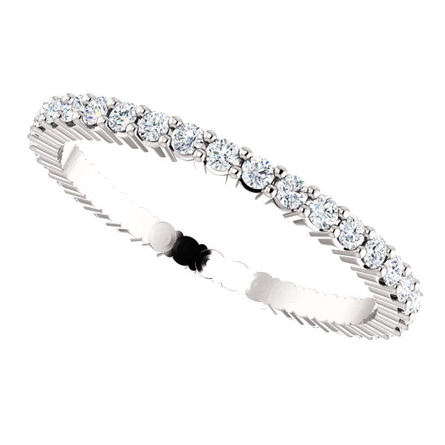 1/2ct 14k Low Profile Diamond Eternity Band with Shared Prongs