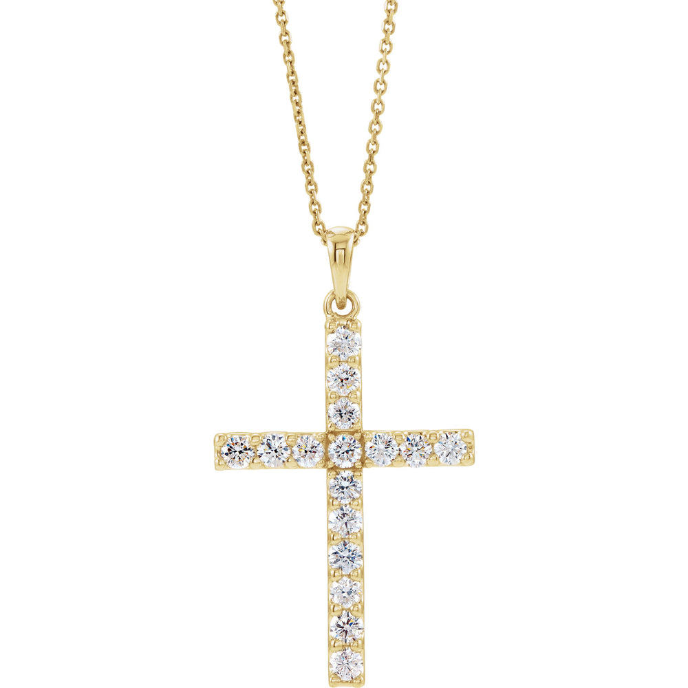 14K Gold Diamond Cross