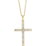 14K Gold Diamond Cross