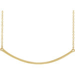 14K Gold Curved Bar Necklace