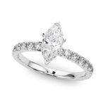 Jamie: Marquise Cut Diamond Engagement Ring with Side Stones