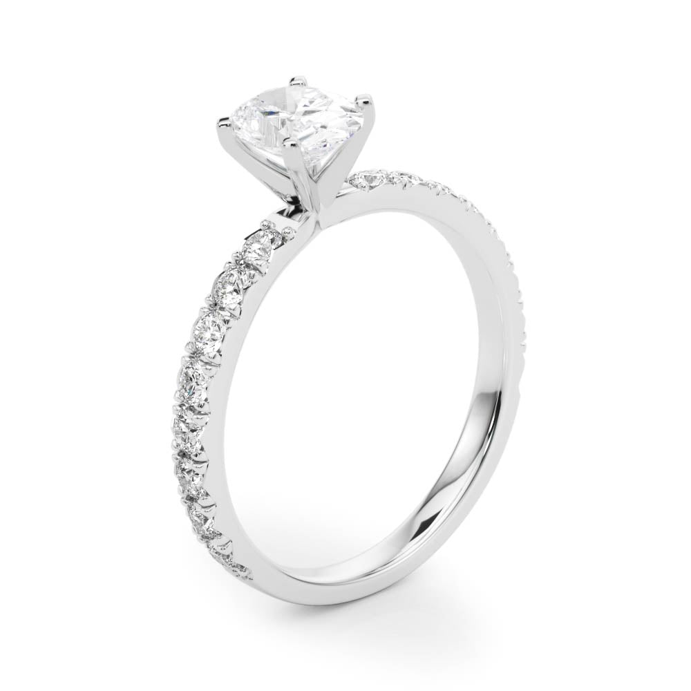 Jamie: Oval Cut Diamond Engagement Ring with Side Stones