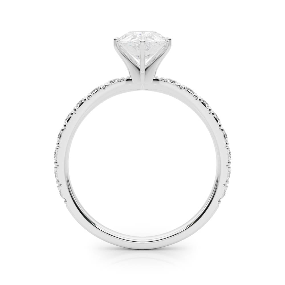 Jamie: Pear Cut Diamond Engagement Ring with Side Stones